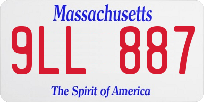 MA license plate 9LL887