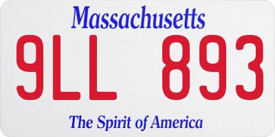 MA license plate 9LL893