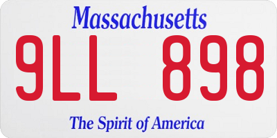 MA license plate 9LL898