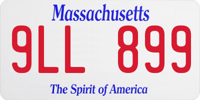 MA license plate 9LL899
