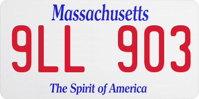 MA license plate 9LL903
