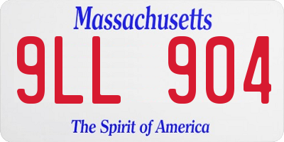 MA license plate 9LL904