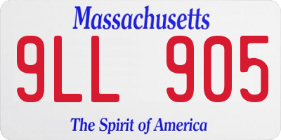 MA license plate 9LL905