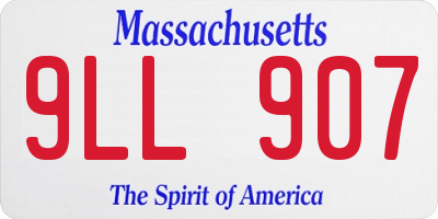 MA license plate 9LL907