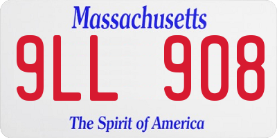 MA license plate 9LL908