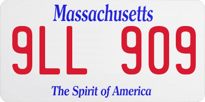 MA license plate 9LL909