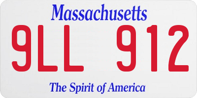 MA license plate 9LL912