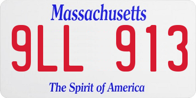 MA license plate 9LL913