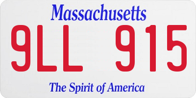 MA license plate 9LL915