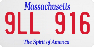 MA license plate 9LL916