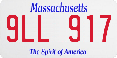 MA license plate 9LL917