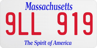 MA license plate 9LL919