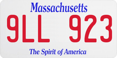 MA license plate 9LL923