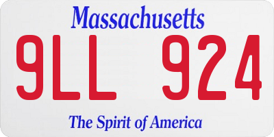 MA license plate 9LL924