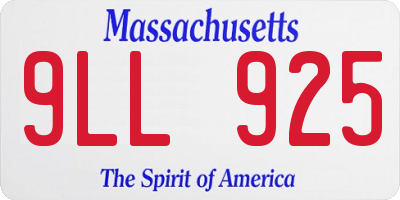 MA license plate 9LL925
