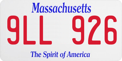 MA license plate 9LL926