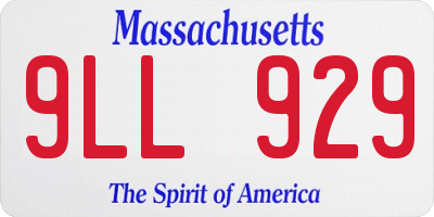 MA license plate 9LL929