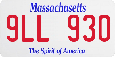 MA license plate 9LL930
