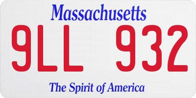 MA license plate 9LL932