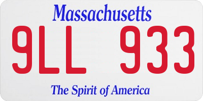 MA license plate 9LL933