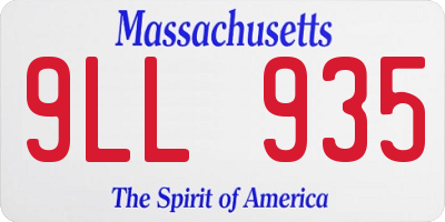 MA license plate 9LL935