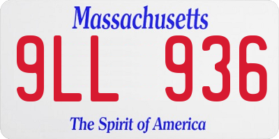 MA license plate 9LL936