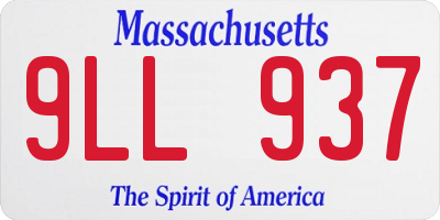 MA license plate 9LL937