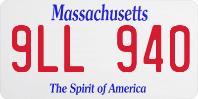 MA license plate 9LL940