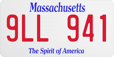 MA license plate 9LL941