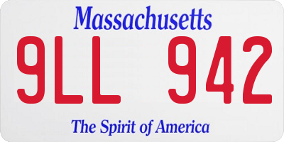 MA license plate 9LL942