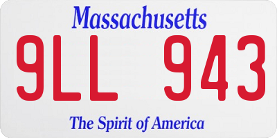 MA license plate 9LL943