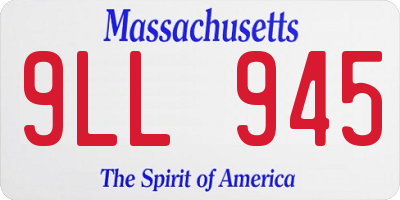 MA license plate 9LL945