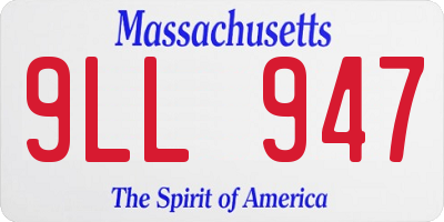 MA license plate 9LL947