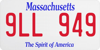 MA license plate 9LL949