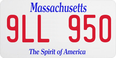 MA license plate 9LL950
