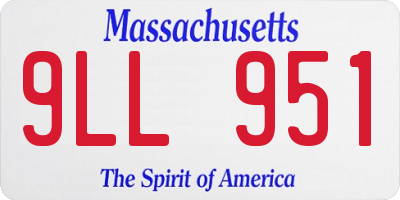 MA license plate 9LL951