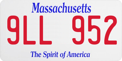 MA license plate 9LL952