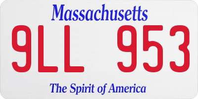 MA license plate 9LL953