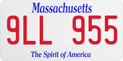 MA license plate 9LL955