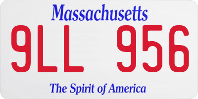MA license plate 9LL956