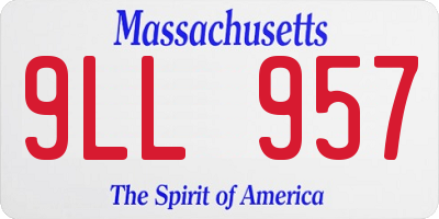 MA license plate 9LL957
