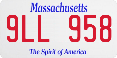 MA license plate 9LL958