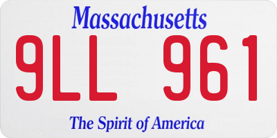 MA license plate 9LL961