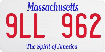 MA license plate 9LL962