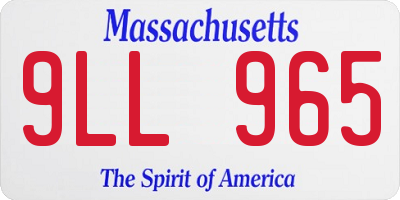 MA license plate 9LL965
