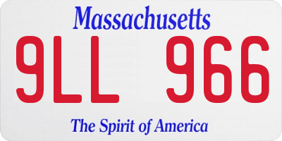 MA license plate 9LL966