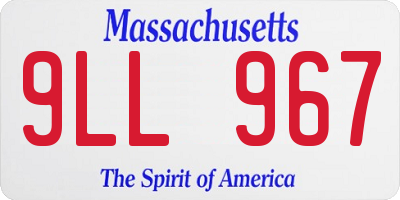 MA license plate 9LL967