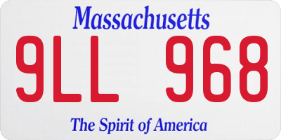MA license plate 9LL968