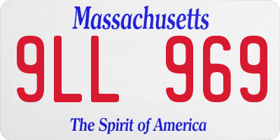 MA license plate 9LL969