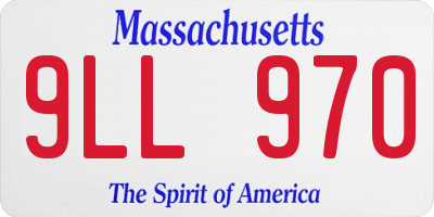 MA license plate 9LL970